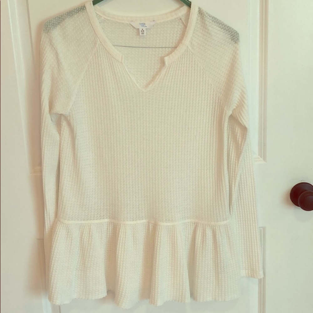 White peplum top